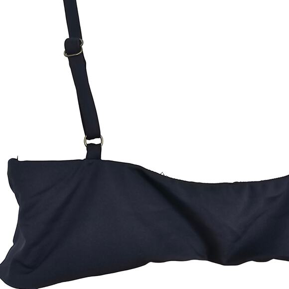 Andie Swim Womans size L The Newport Bikini Top in Black Bandeaux Style NEW - Picture 4 of 7